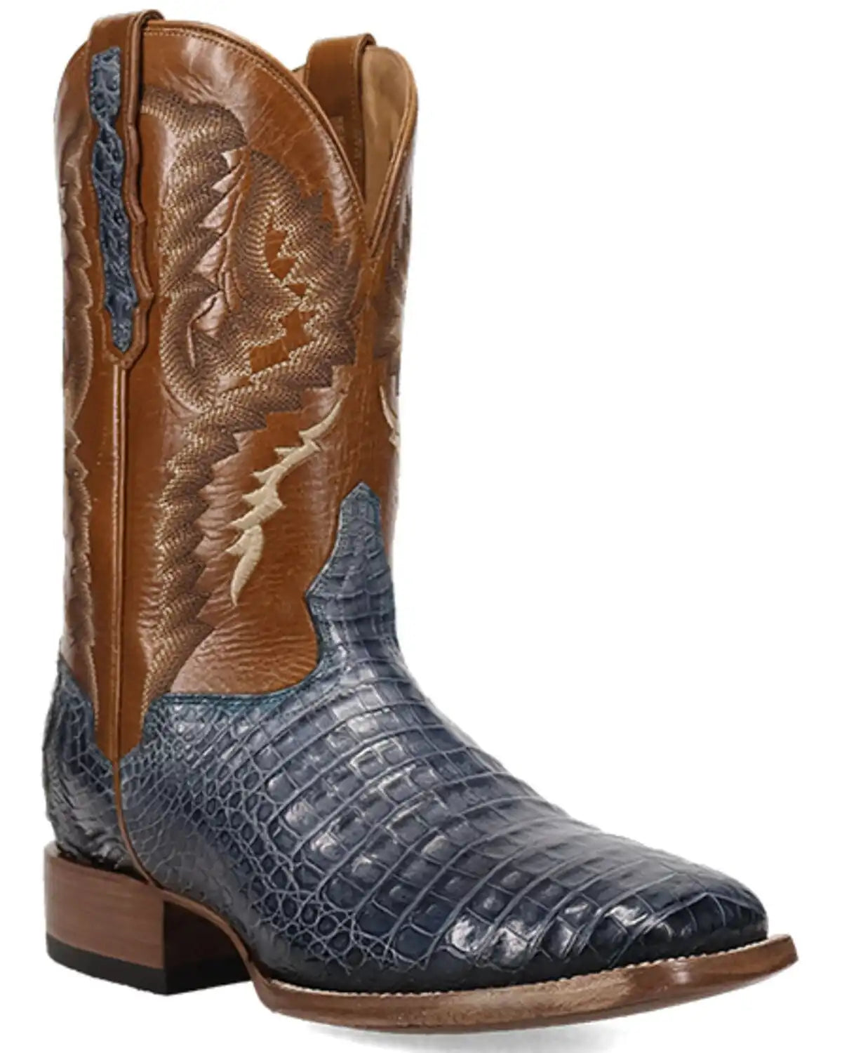 El Dorado Men's Exotic Caiman Belly Western Boots - Broad Square Toe