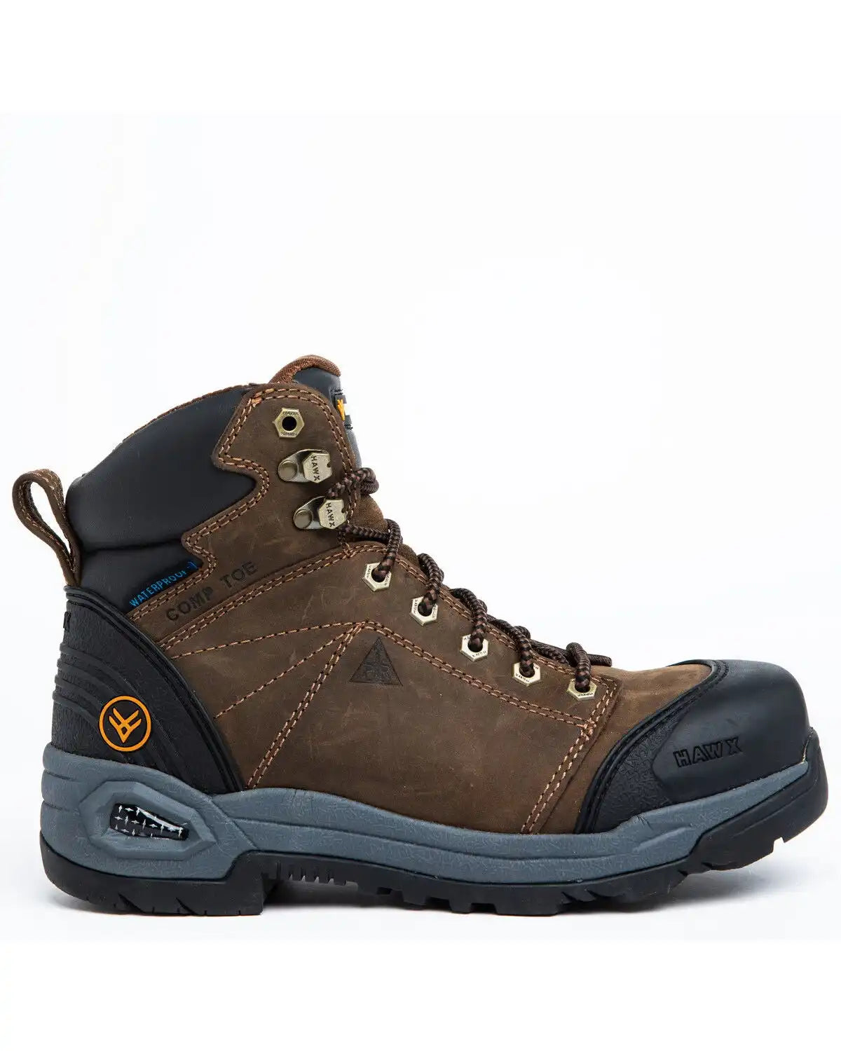 Hawx Men's 6" Crew Chief Lace-To-Toe Waterproof Work Boots - Composite Toe