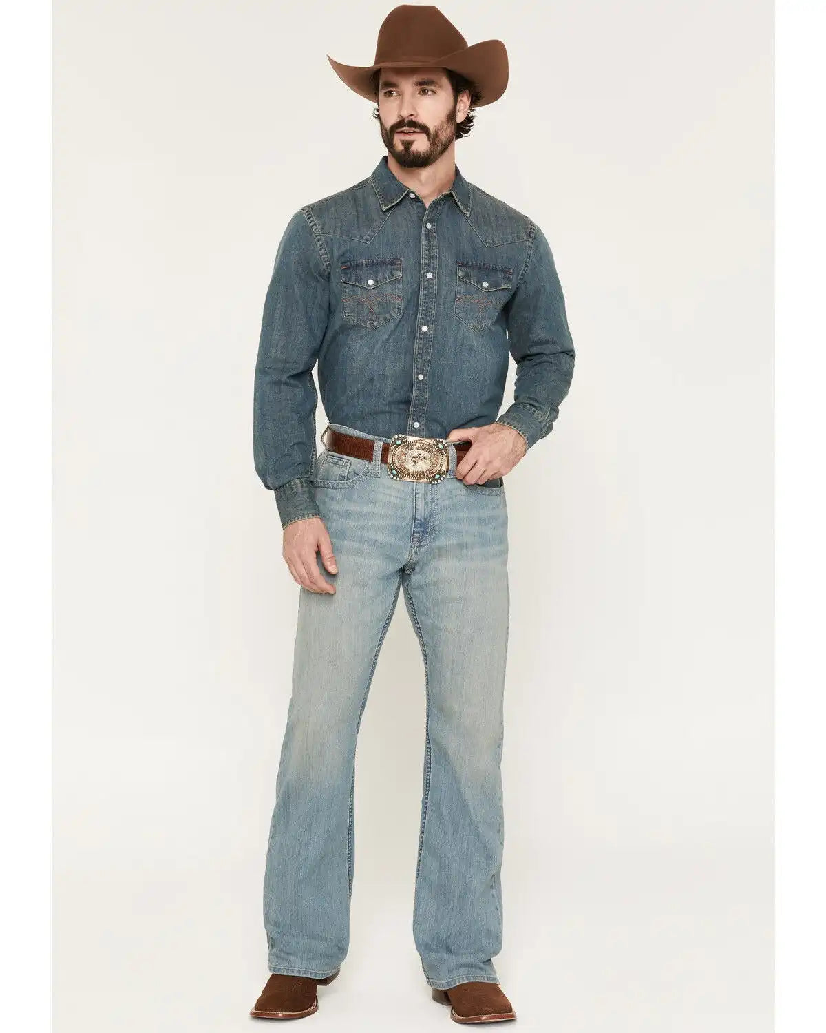 Cody James Men's Hamshackle Wash Duke Relaxed Bootcut Stretch Denim Jeans