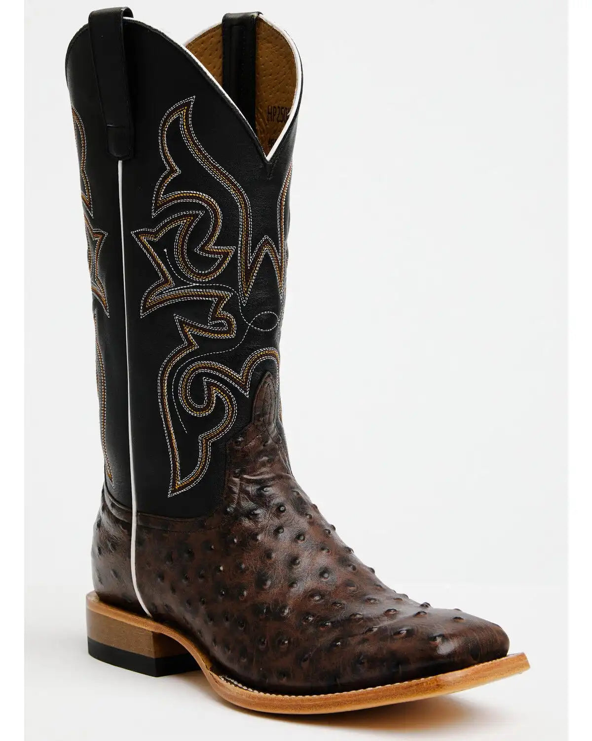 Horse Power Men's Ostrich Print Western Boots - Broad Square Toe
