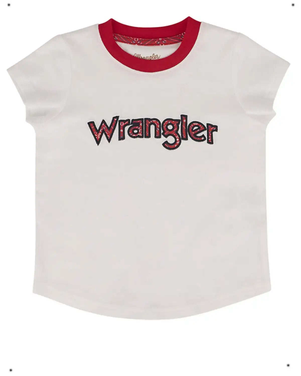 Wrangler Toddler Girls' Bandana Logo Short Sleeve Ringer Tee