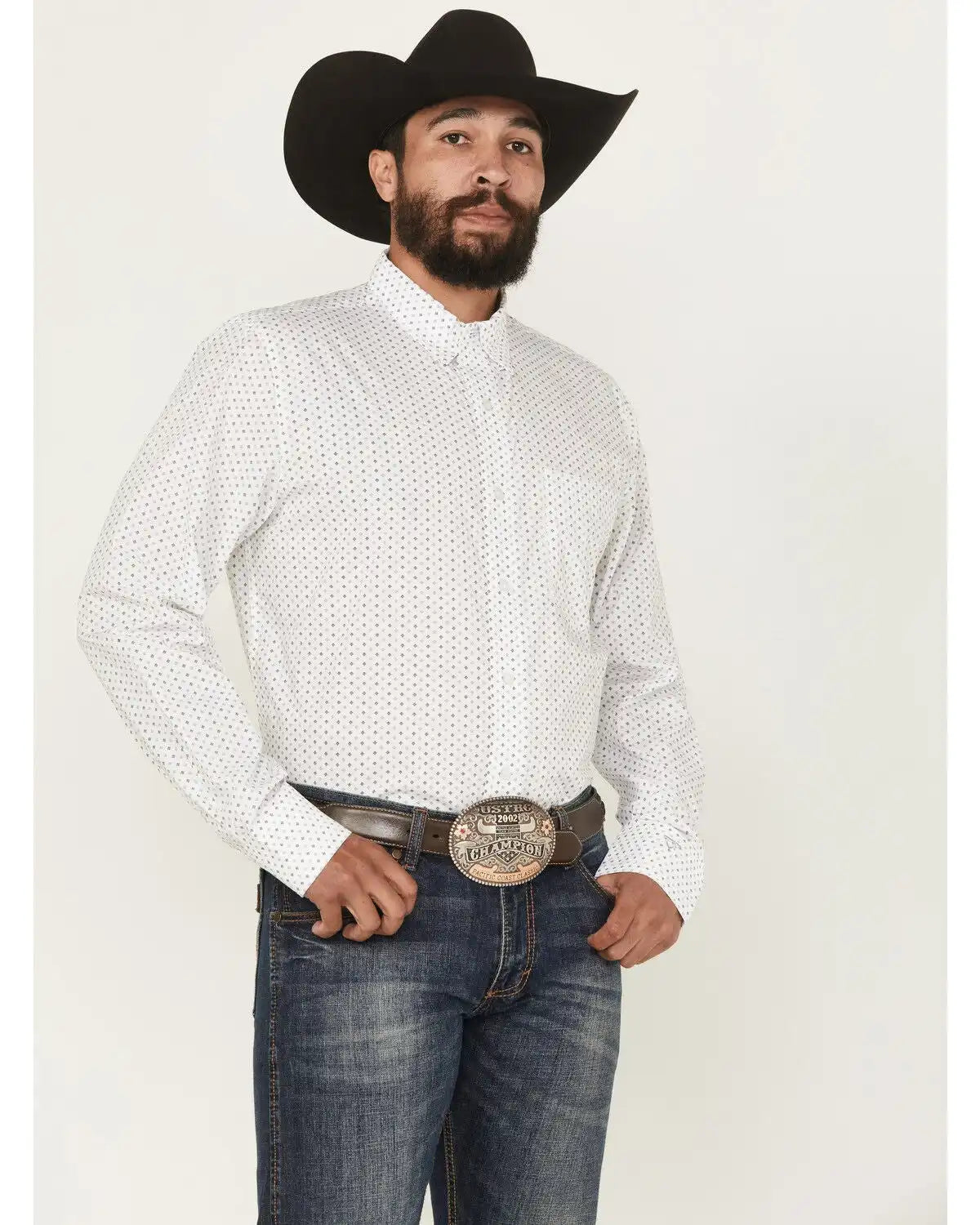 Wrangler X Cody Johnson Men's Medallion Print Long Sleeve Button-Down Western Shirt - Tall
