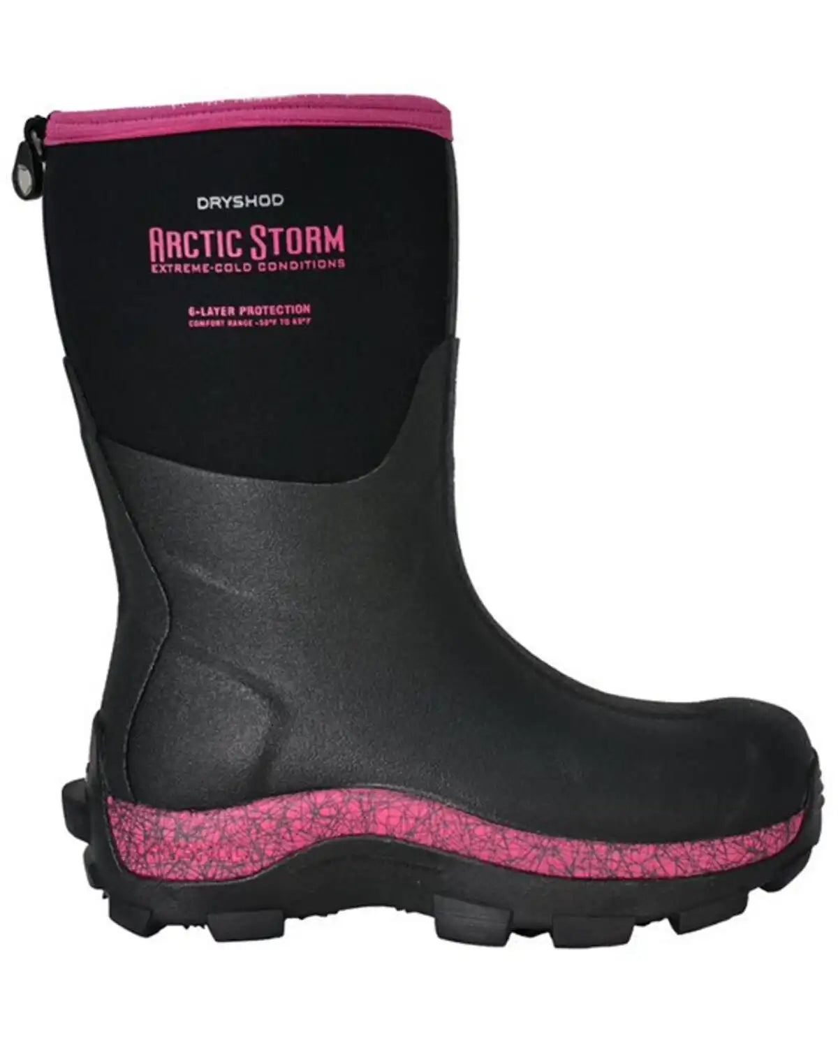 Dryshod Women's Pink Mid Arctic Storm Work Boots