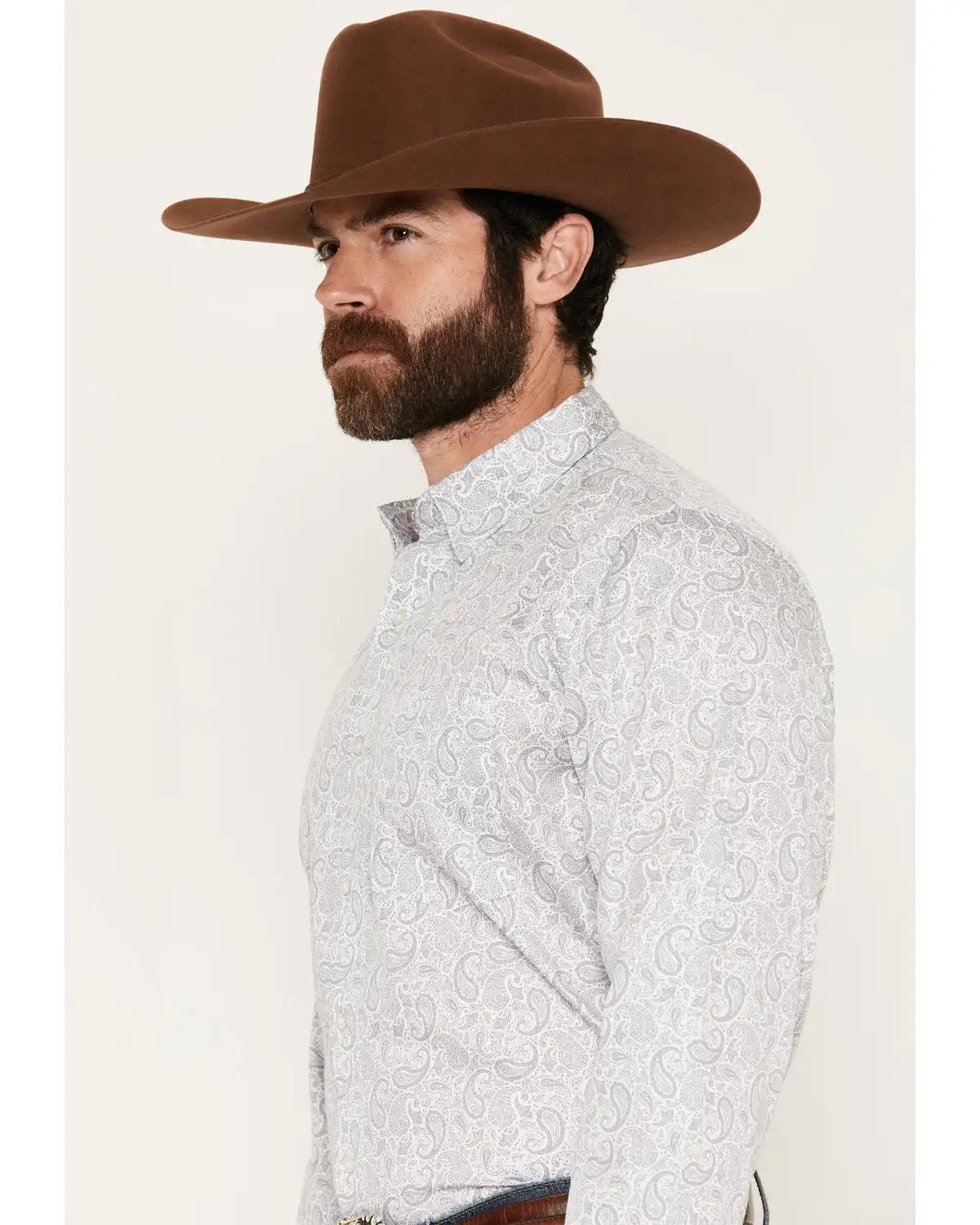 Wrangler X Cody Johnson Men's Paisley Print Long Sleeve Button-Down Western Shirt