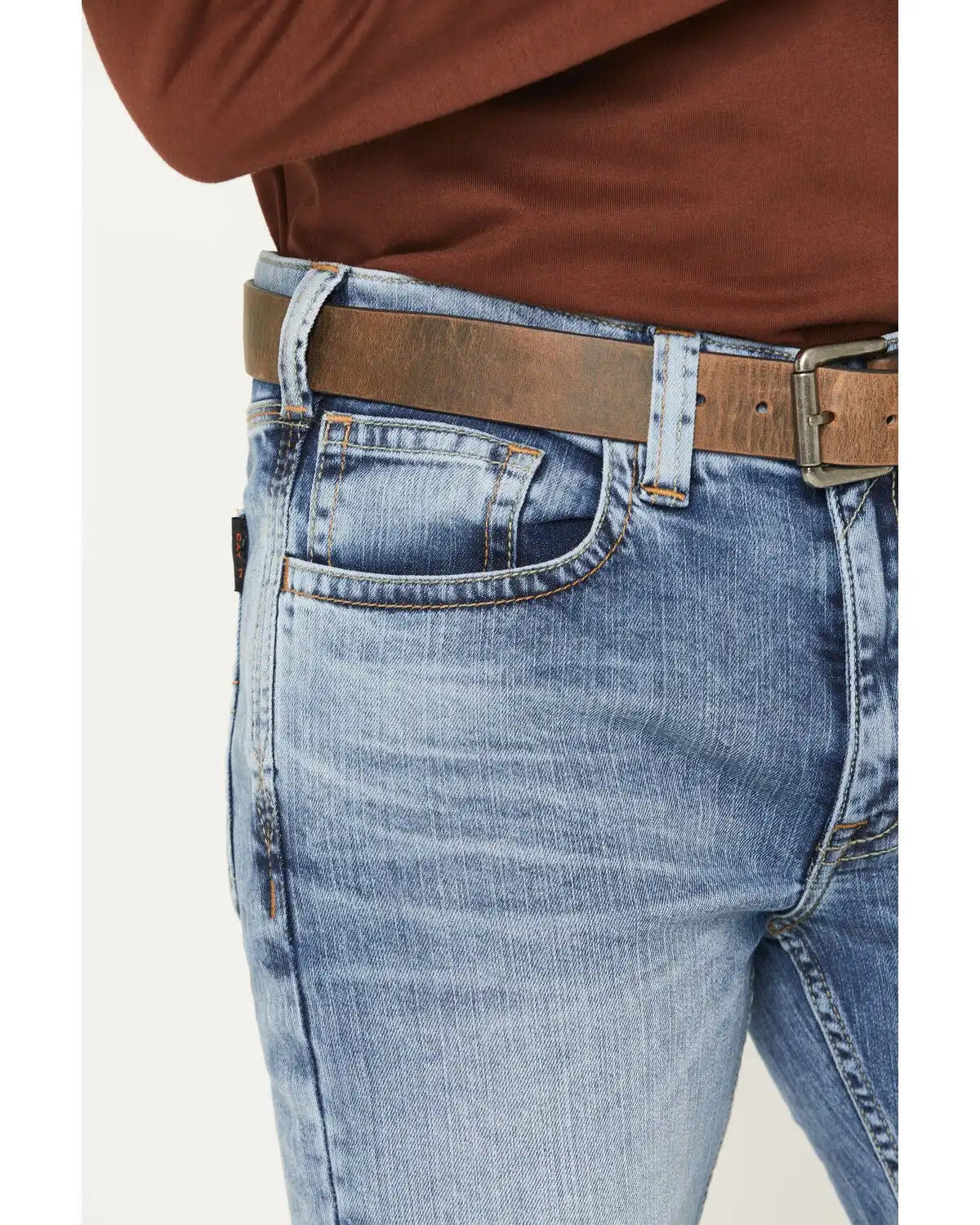 Cody James Men's FR Clover Leaf Wash Slim Straight Stretch Denim Jeans