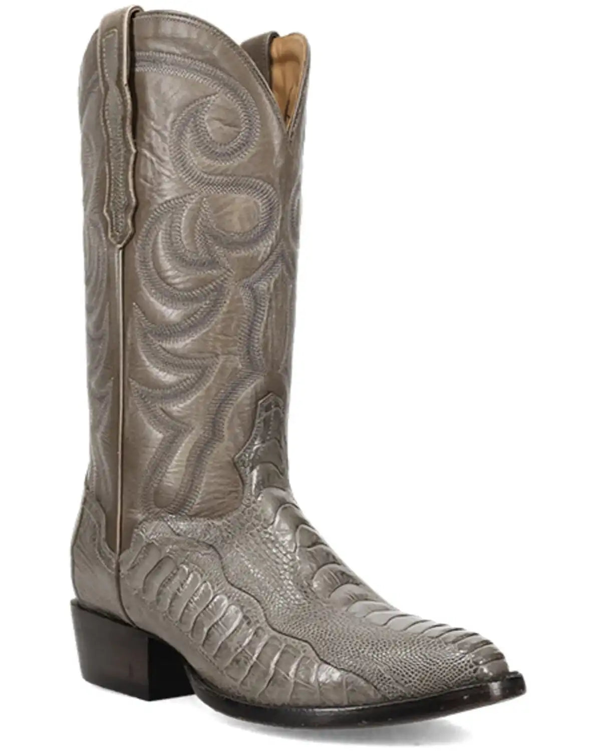 El Dorado Men's Exotic Ostrich Leg Tall Western Boots - Round Toe