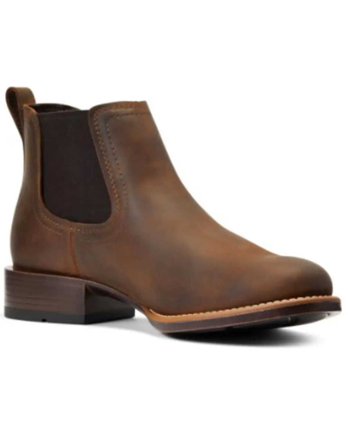 Ariat Men's Booker Distressed Brown Ultra Full-Grain Leather Ankle Boot - Round Toe