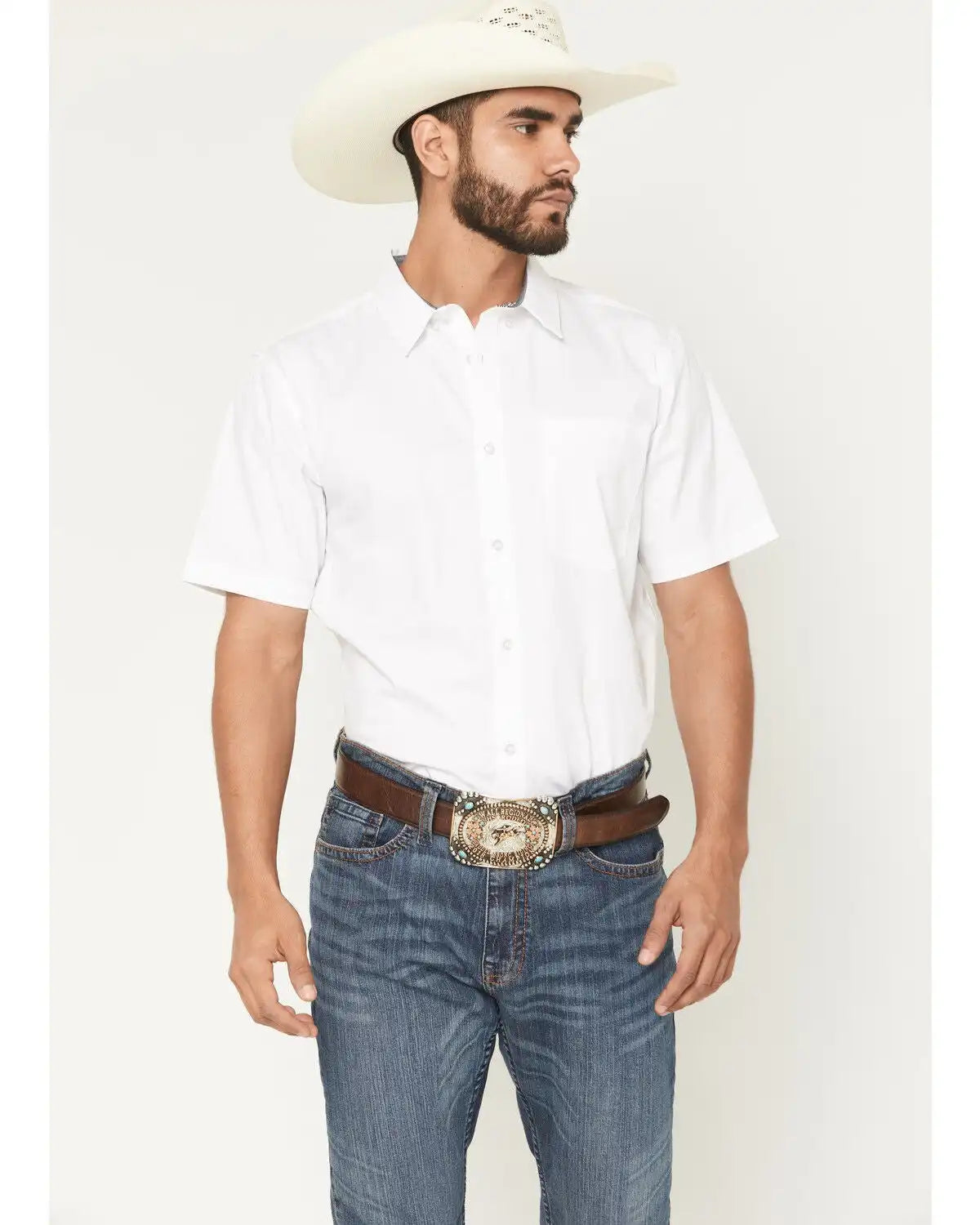 Cody James Men's Basic Twill Short Sleeve Button-Down Stretch Western Shirt