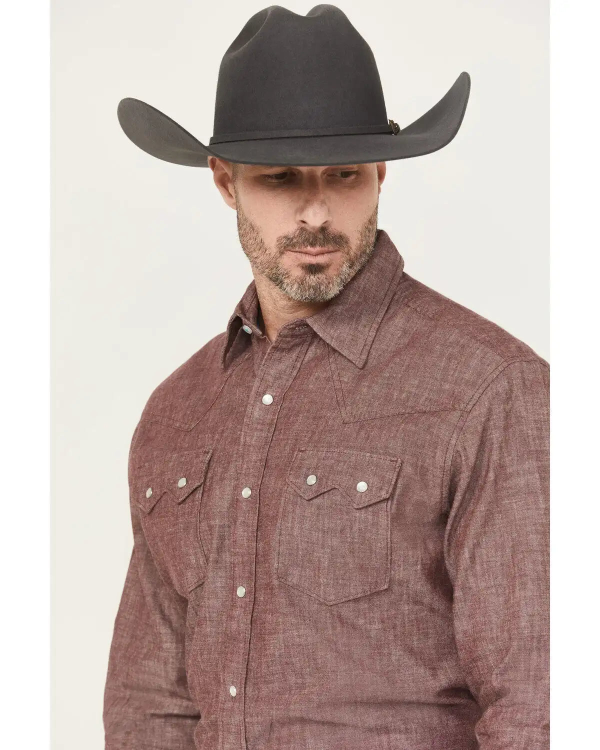 Wrangler X Cody Johnson Men's Textured Solid Long Sleeve Pearl Snap Western Shirt