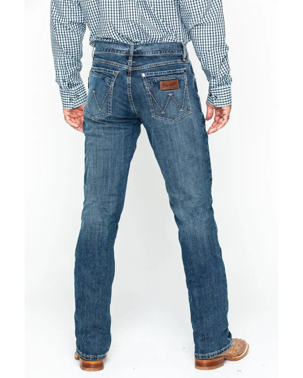 Wrangler Retro Men's Layton Medium Wash Low Rise Slim Bootcut Jeans - Tall