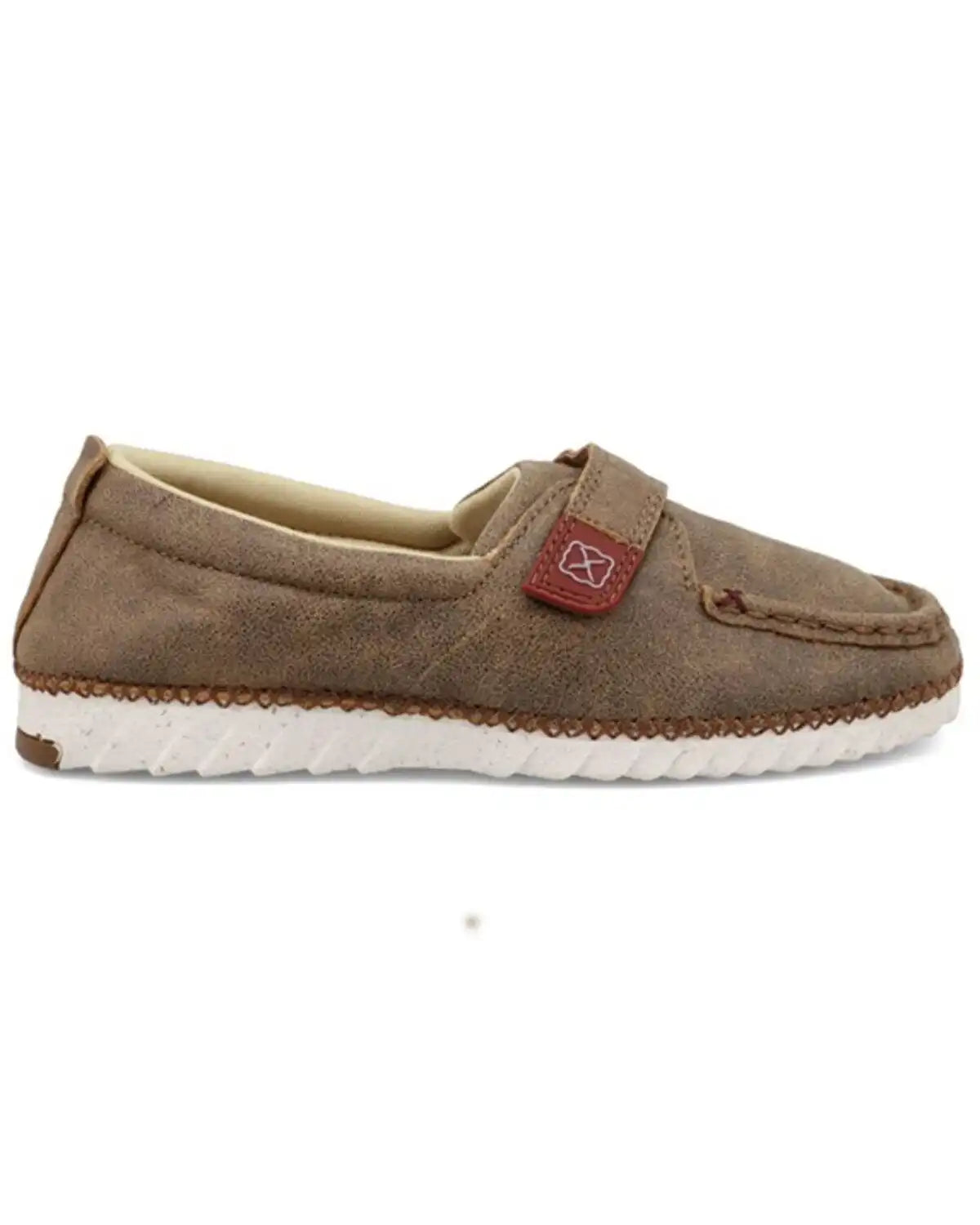 Twisted X Kid's Zero-X Leather Velcro Bomber Casual Shoes - Moc Toe