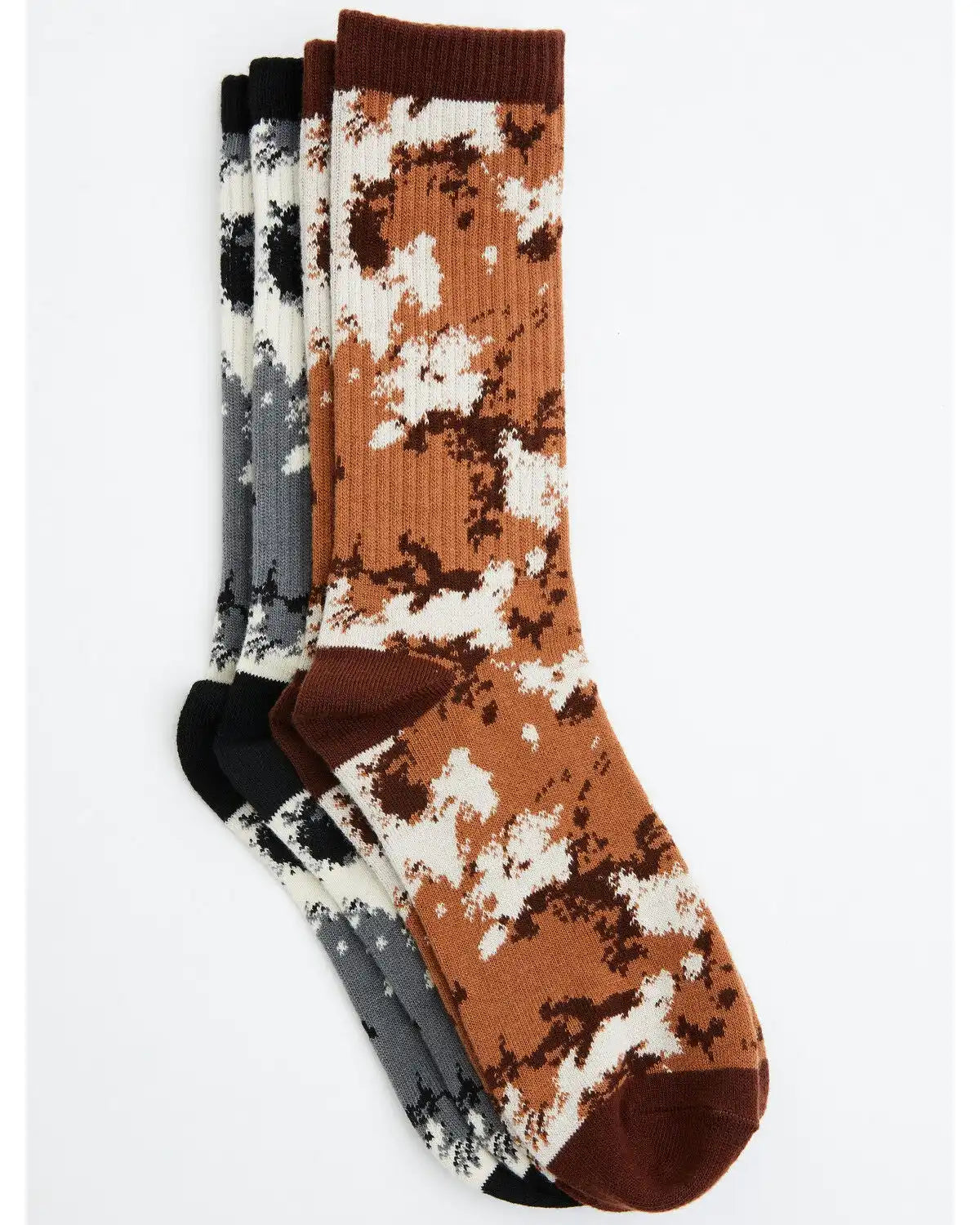 Cody James Men's Cow Print Crew Socks - 2 Pack