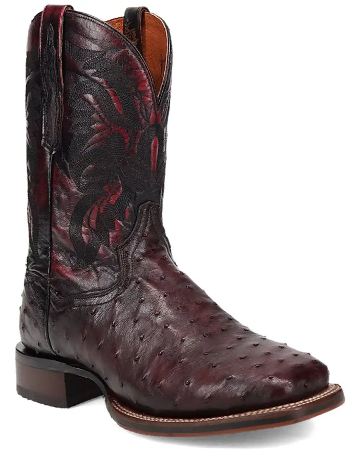 Dan Post Men's Alamosa Exotic Ostrich Western Boots - Broad Square Toe