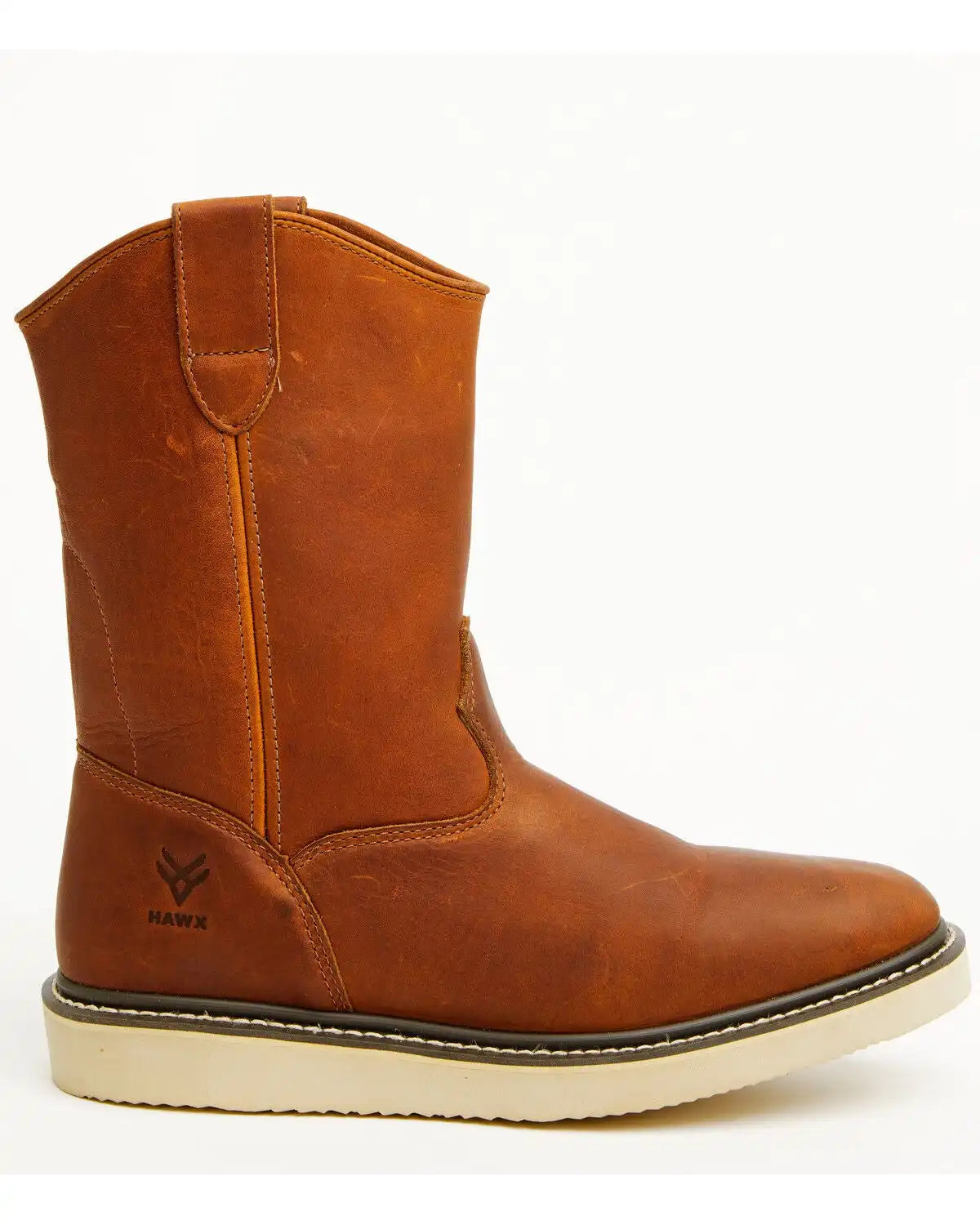 Hawx Men's 10.75" Pull-On Barnyard Leather Work Boots - Soft Toe