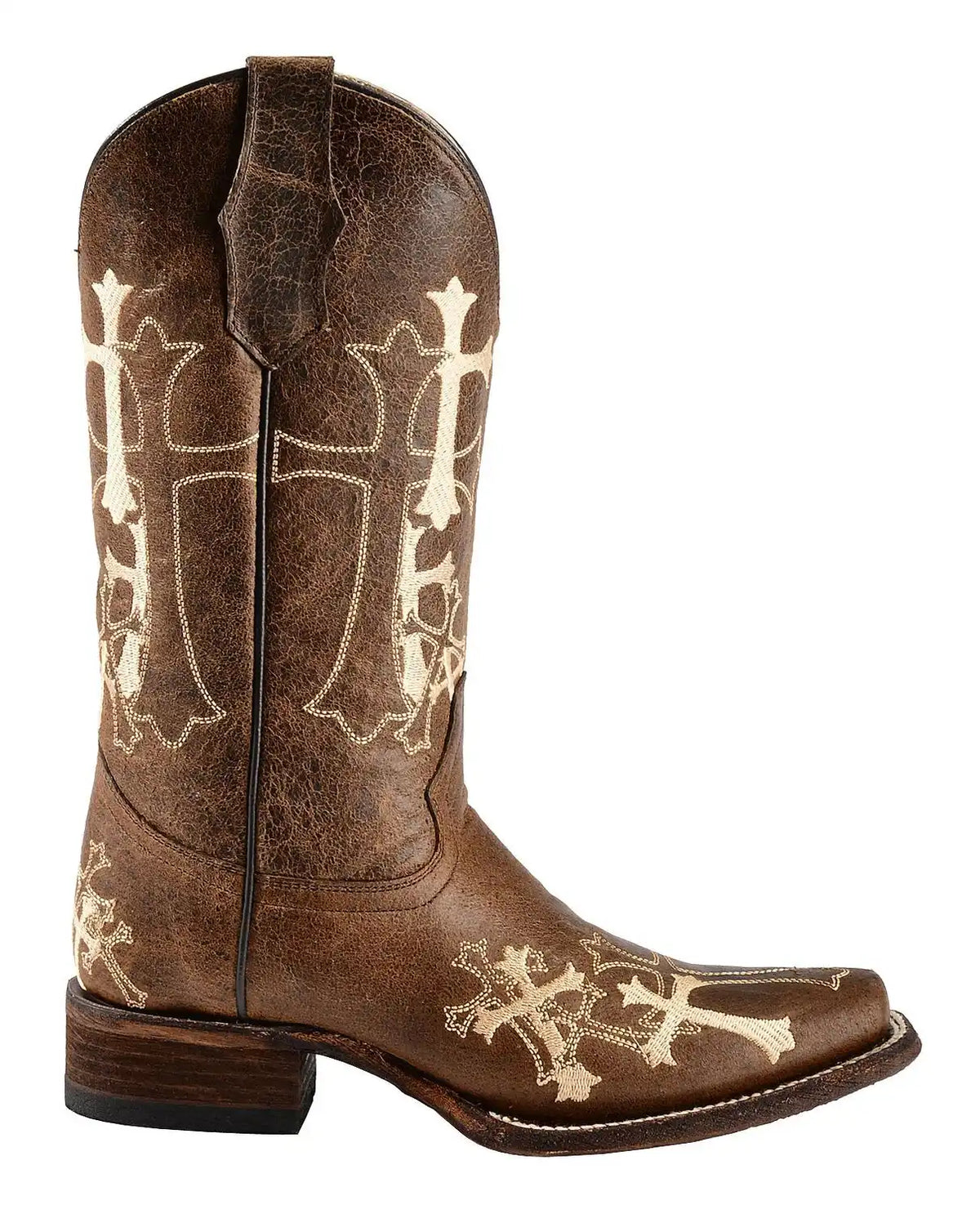 Circle G Women's Cross Embroidered Western Boots - Square Toe