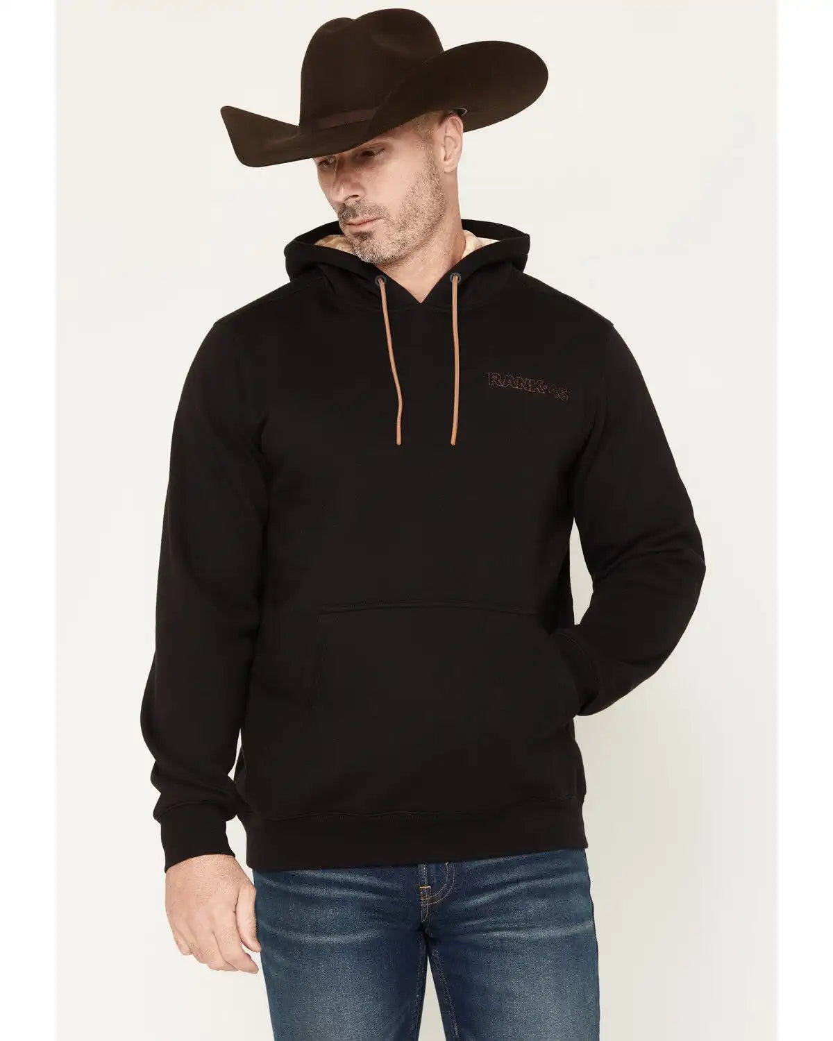 RANK 45® Men's Desert Steer Embroidered Hooded Sweatshirt