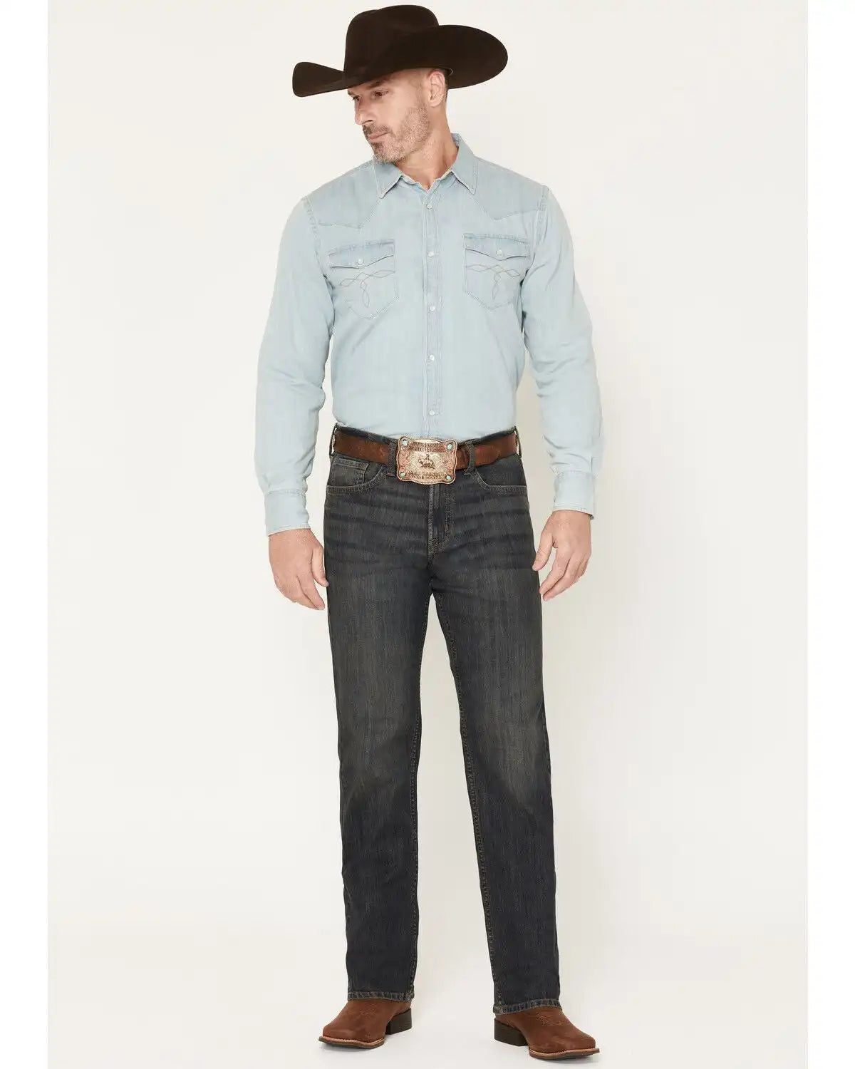 Cody James Men's Barn Sour Wash Yukon Relaxed Straight Stretch Denim Jeans