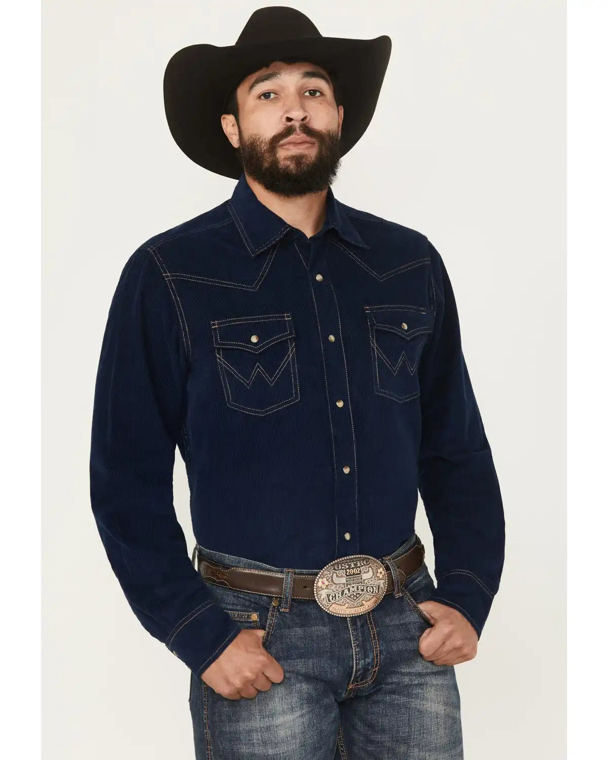 Wrangler Retro Men's Solid Corduroy Long Sleeve Snap Western Shirt