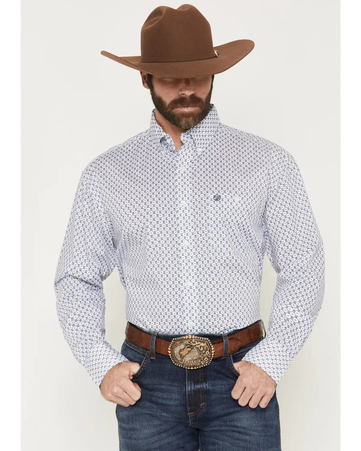 Wrangler Men's Classics Paisley Print Long Sleeve Button-Down Western Shirt