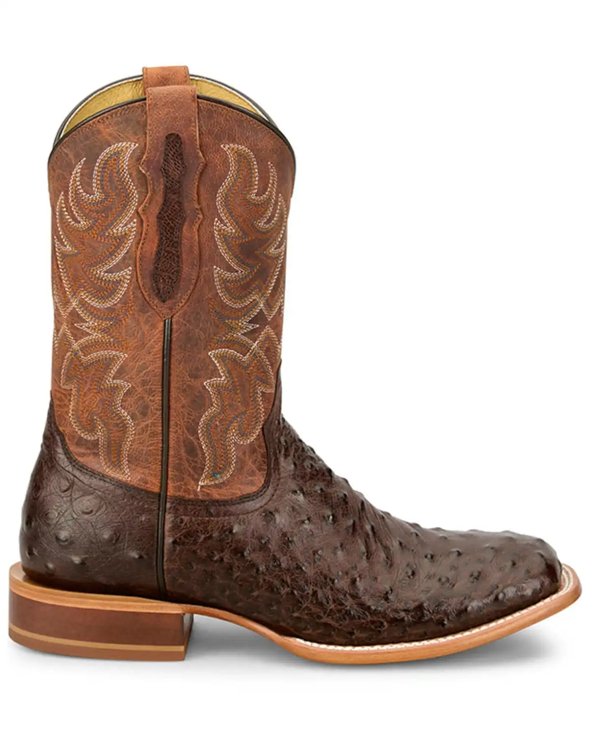 Tony Lama Men's Blaine Exotic Ostrich Western Boots - Broad Square Toe