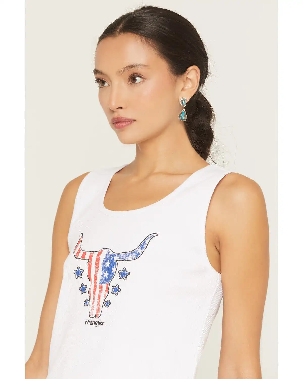 Wrangler Retro Women's Patriotic Bull Graphic Tank Top