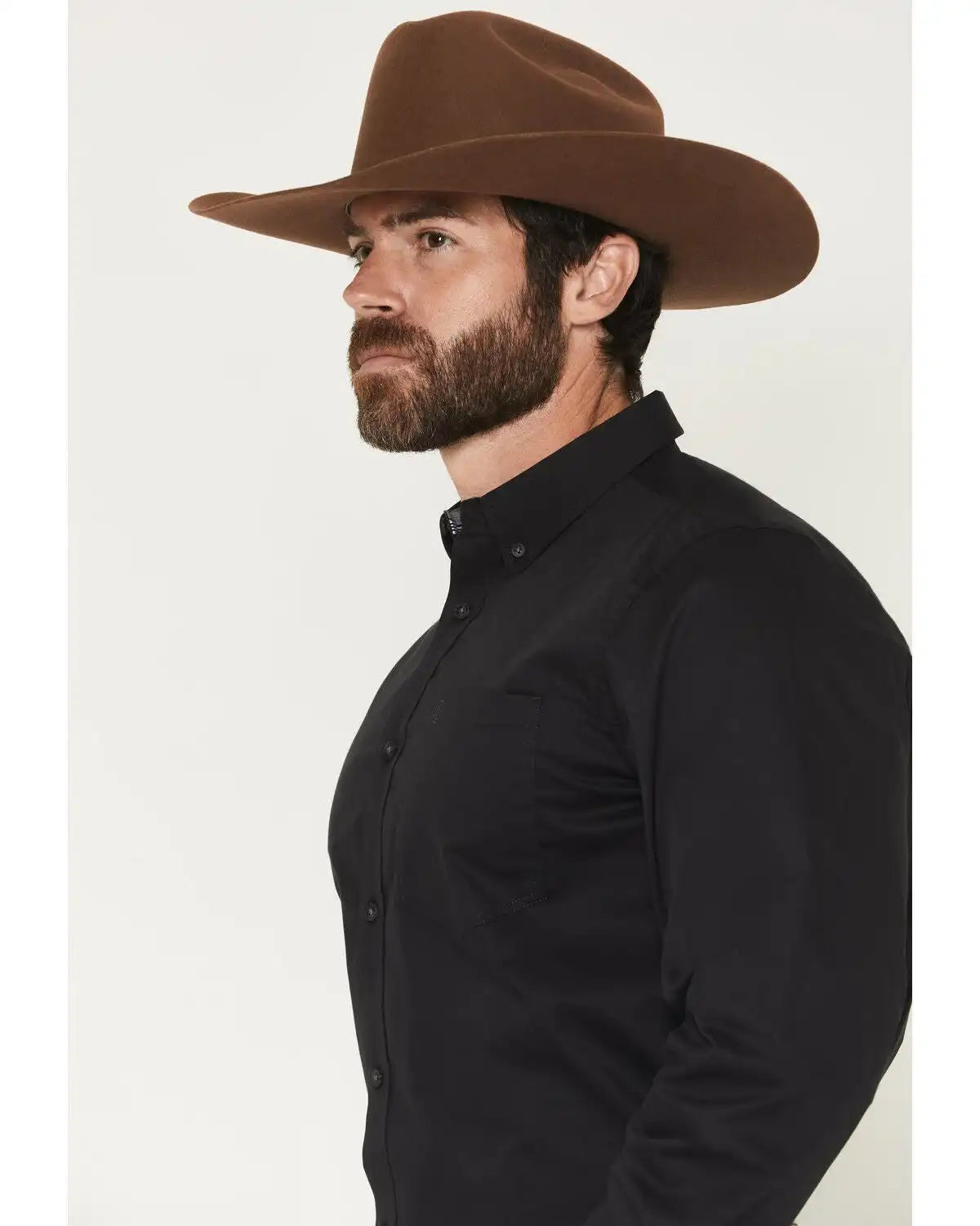Cody James Men's Basic Solid Long Sleeve Button-Down Stretch Western Shirt
