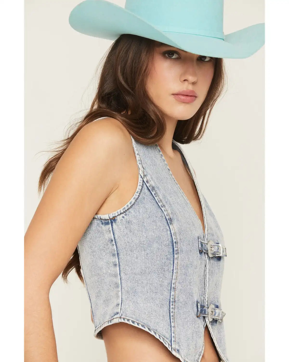 Ashley Women's Boot Barn Exclusive Buckle Front Denim Vest