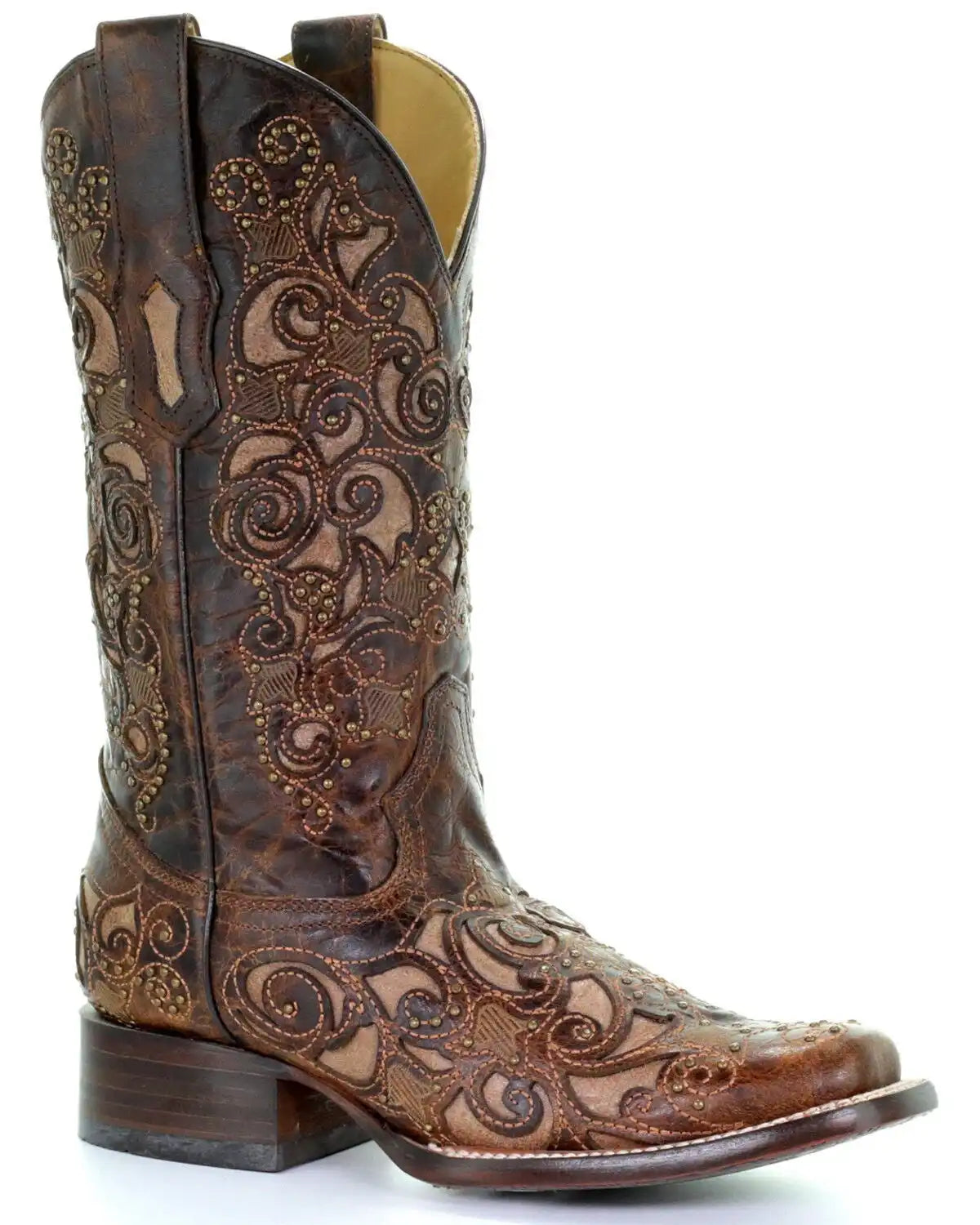 Corral Women's Inlay and Stud Accents Boots - Square Toe