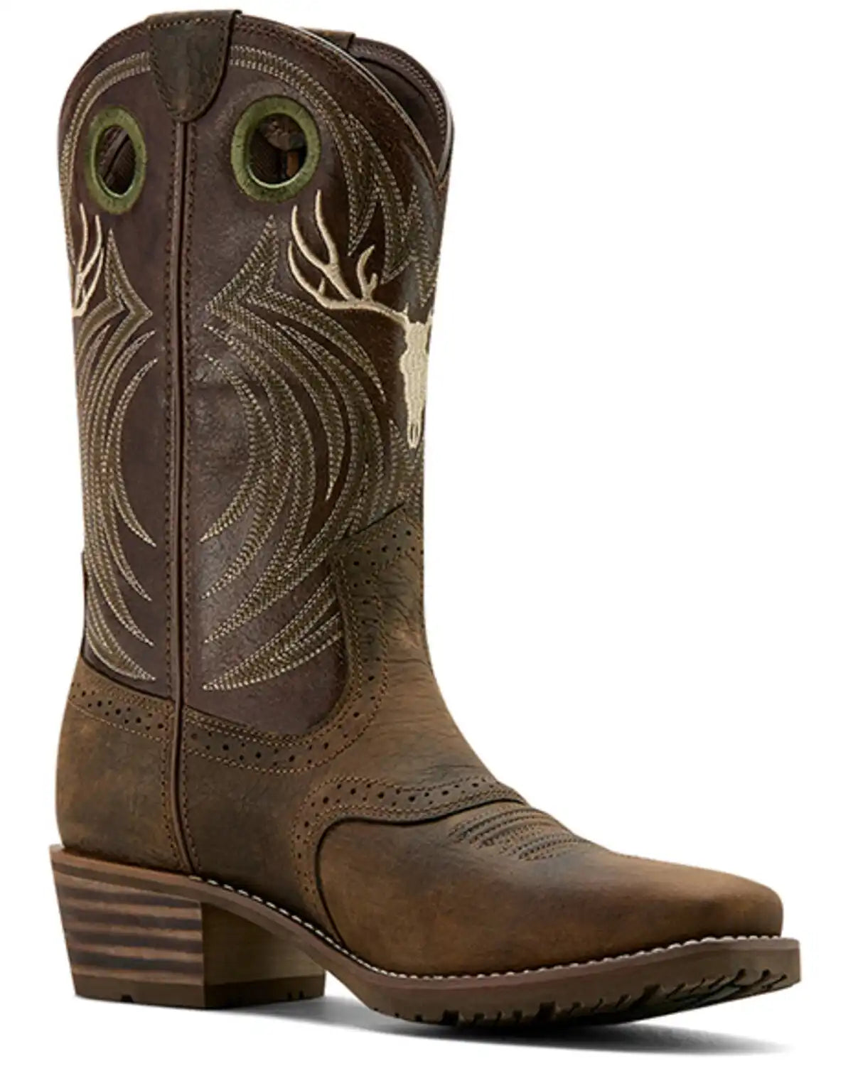 Ariat Men's Hybrid Roughstock Antler Performance Western Boots - Square Toe