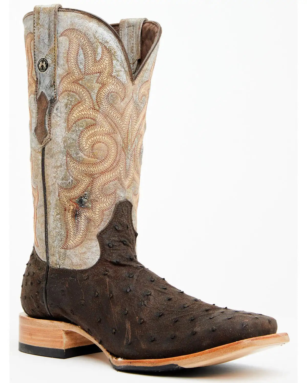 Tanner Mark Men's Exotic Full Quill Ostrich Western Boots - Broad Square Toe