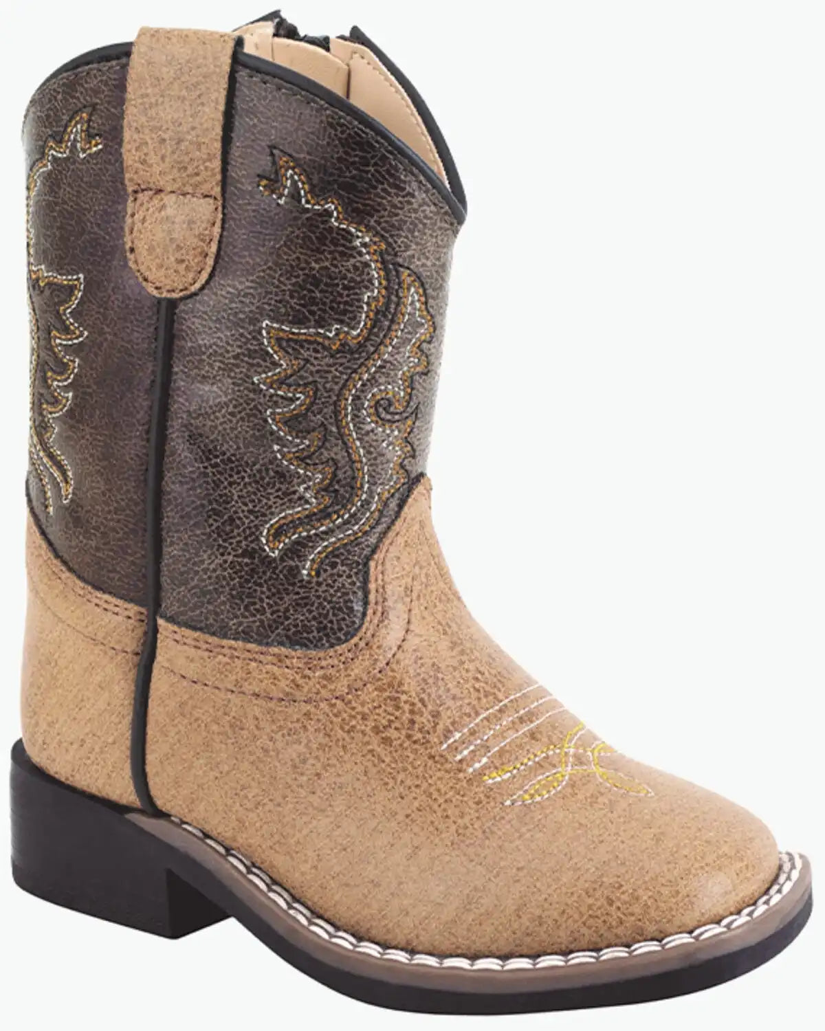 Old West Toddler Boys' Crackle Western Boots - Broad Square Toe