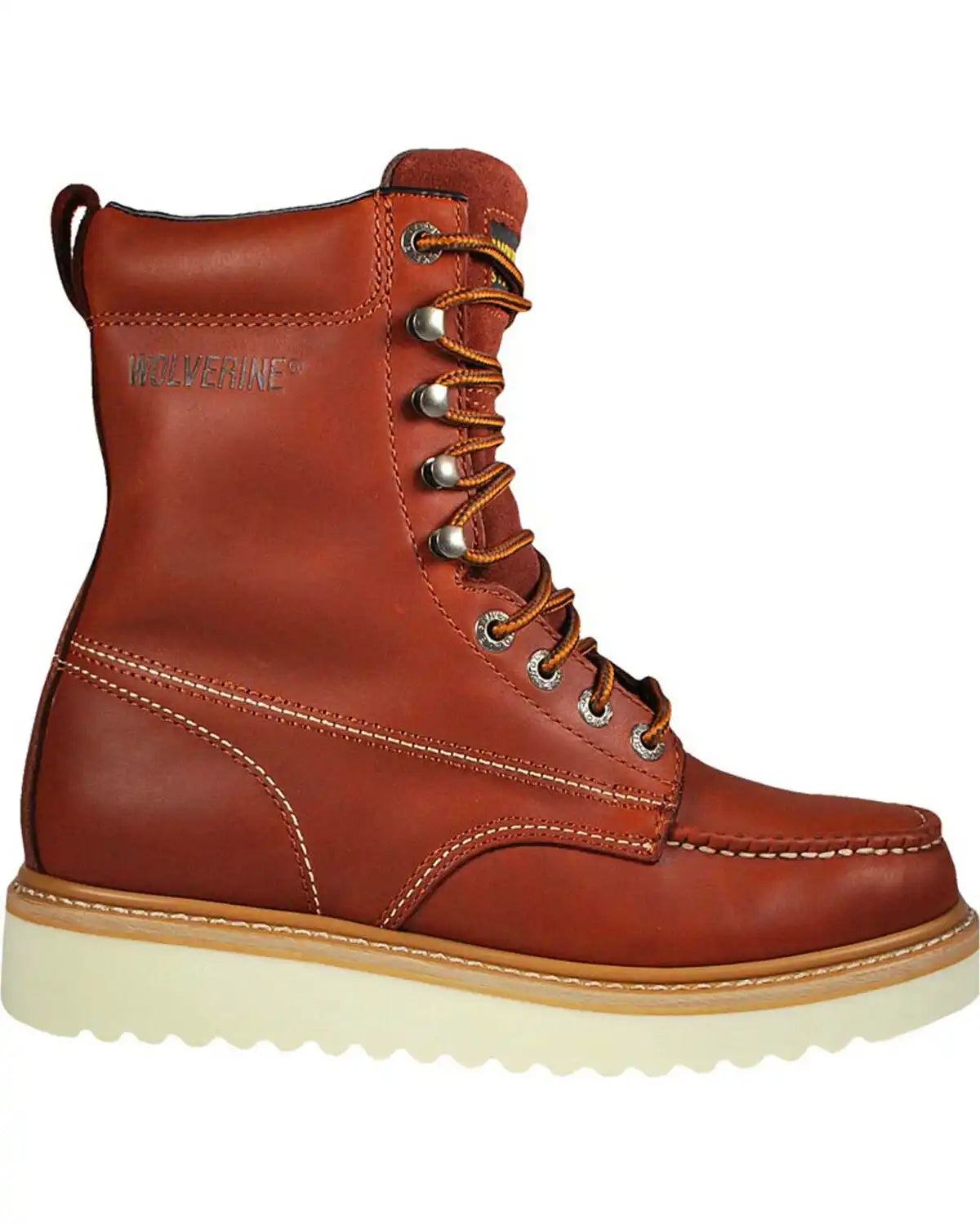 Wolverine Men's 8" Leather Work Boots - Moc Toe