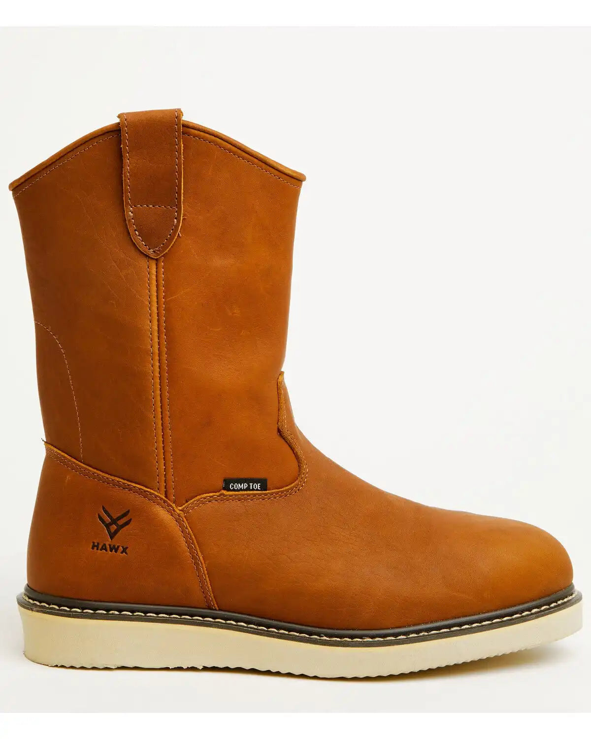Hawx Men's 10.75" Pull-On Barnyard Leather Work Boots - Composite Toe