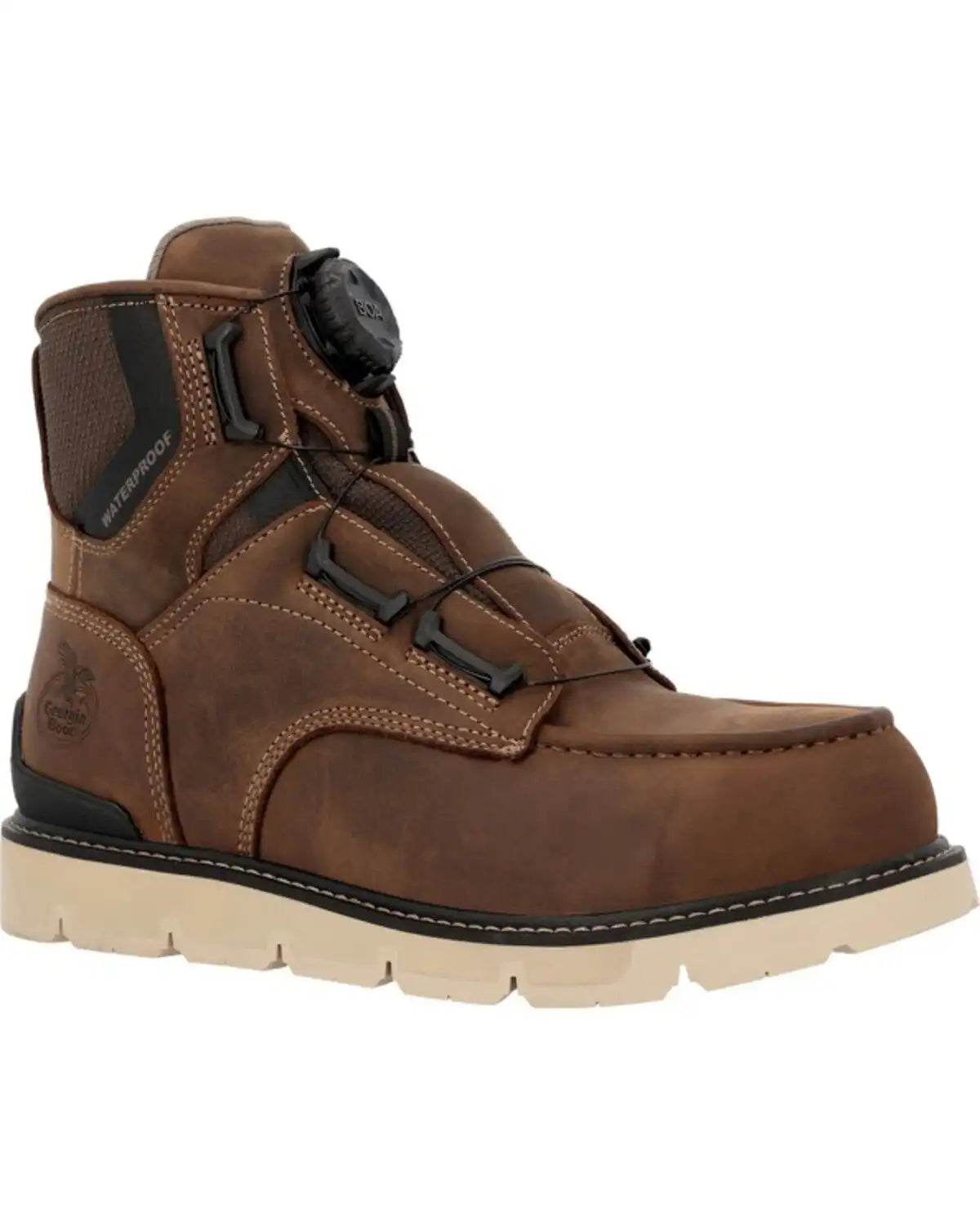 Georgia Men's 6" Carbon Flex Wedge BOA® Electrical Moc Work Boots - Carbon Toe