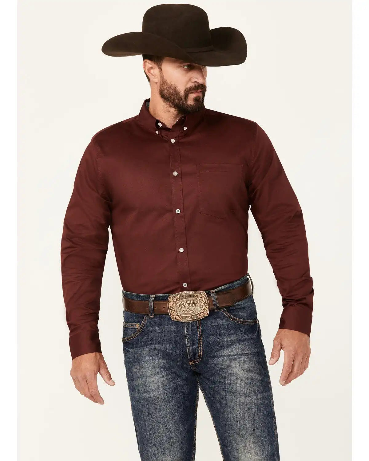 Cody James Men's Basic Twill Long Sleeve Button-Down Performance Western Shirt