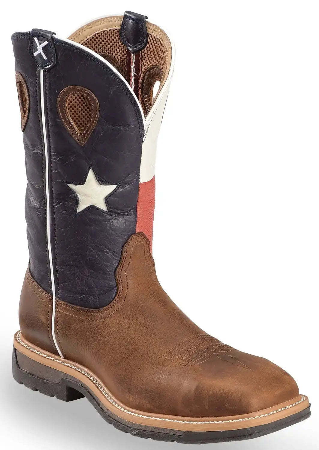 Twisted X Men's Lite Texas Flag Pull On Work Boots - Steel Toe