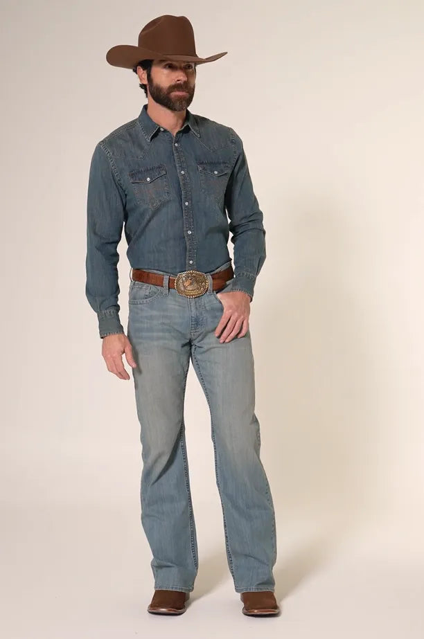 Cody James Men's Hamshackle Wash Duke Relaxed Bootcut Stretch Denim Jeans