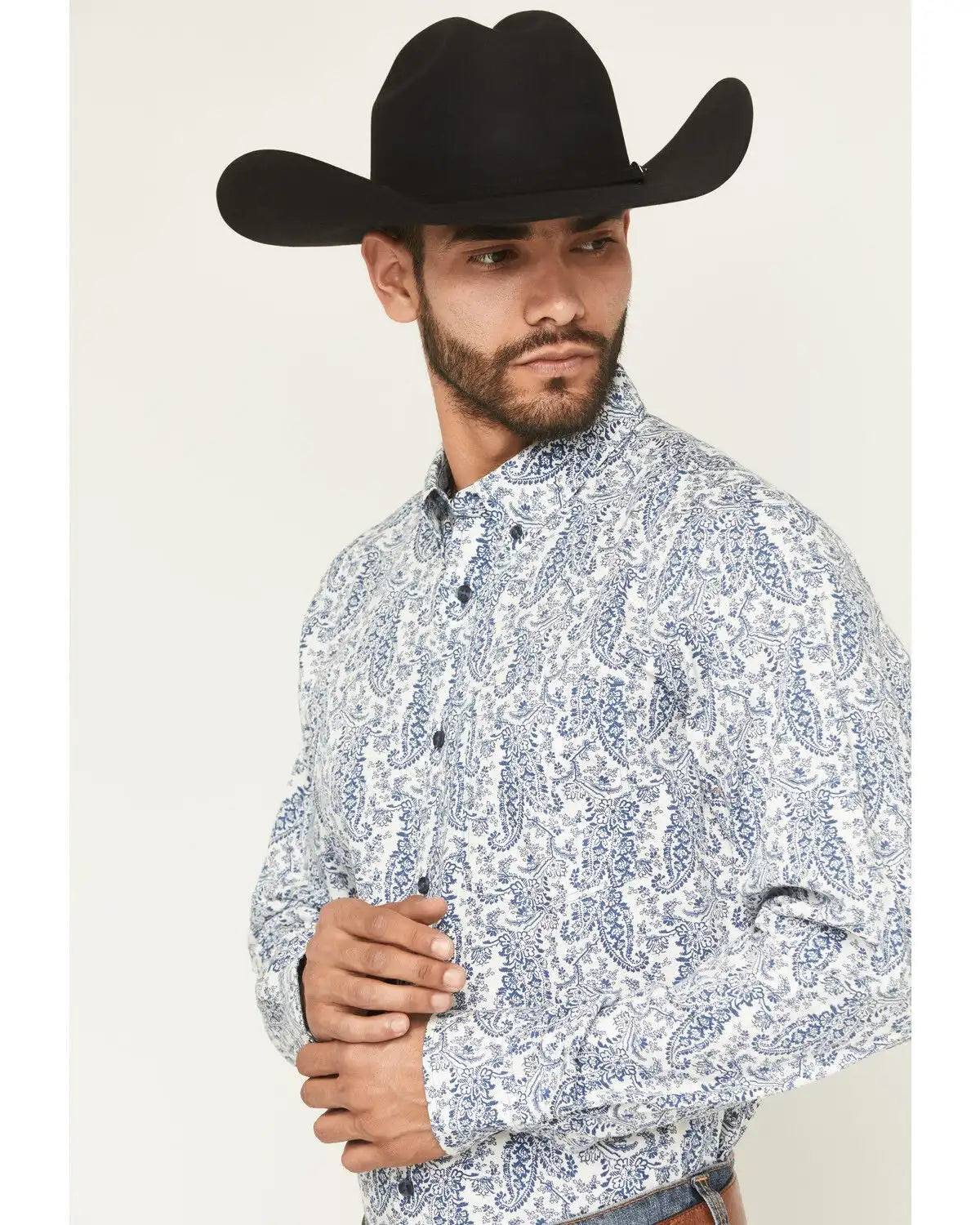 Cody James Men's Dagget 2.0 Paisley Print Long Sleeve Button-Down Stretch Western Shirt